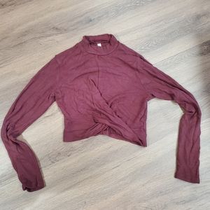 Target Twisted Front Long Sleeve Crop Top